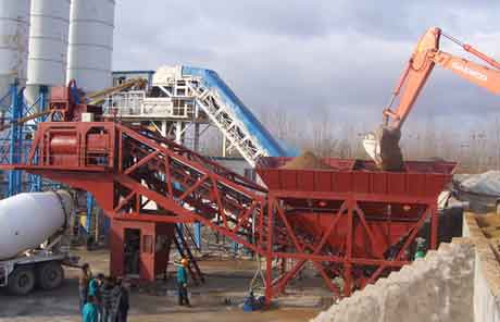 35M3/H YHZS35 mobile Concrete batching Plant in Philippines