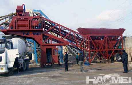 Russia YHZS60 Mobile concrete batching plant