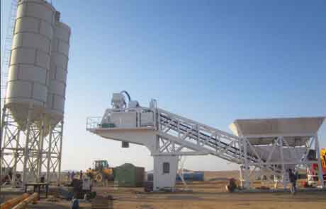 YHZS75 mobile Concrete batching Plant in Nigeria