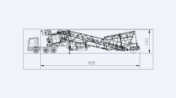 General layout of YHZS75 mobile concrete plant